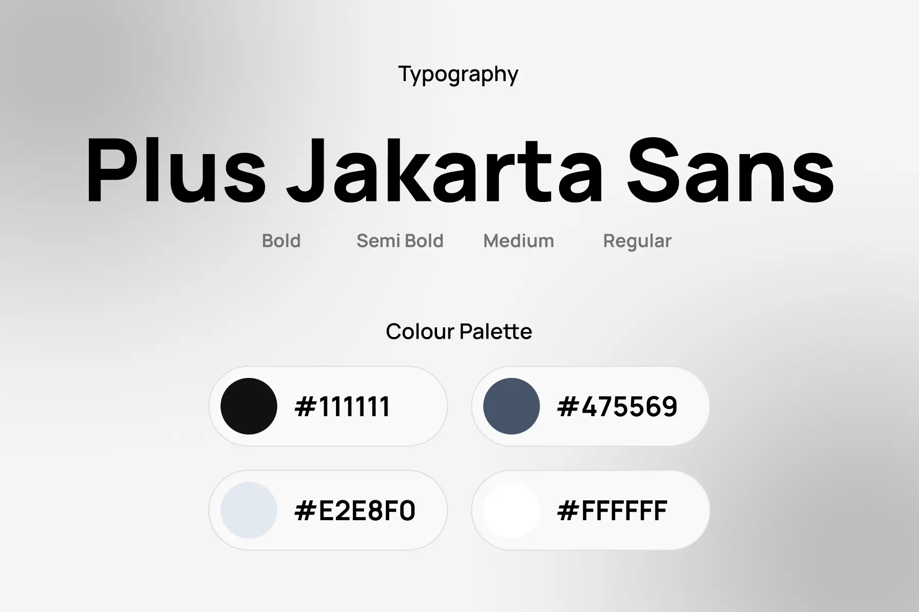 Plus Jakarta Sans Typography and Color Palette