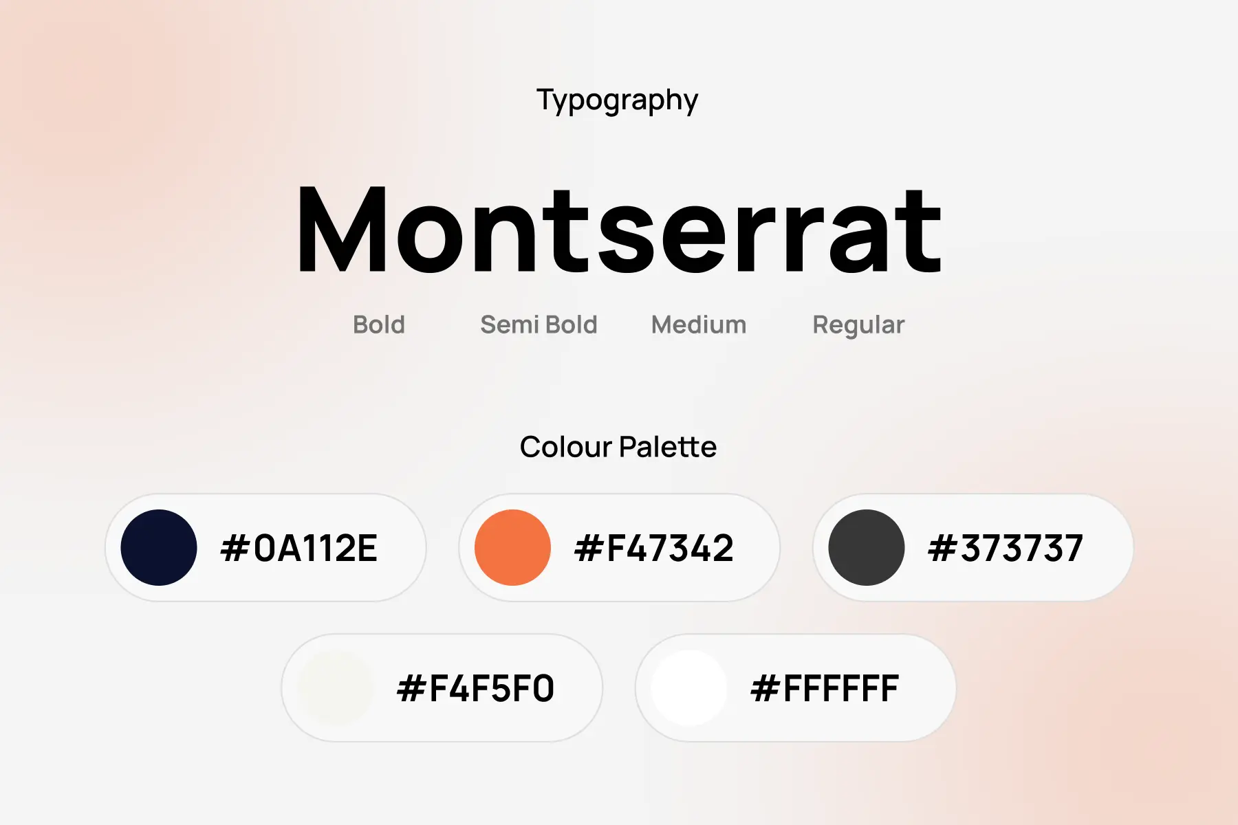 Montserrat Typography and Color Palette