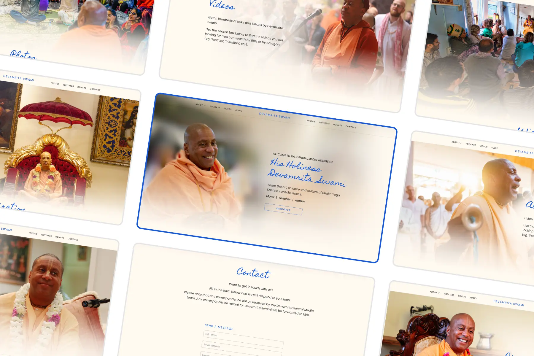 Devamrita Swami Media Platform Website Design