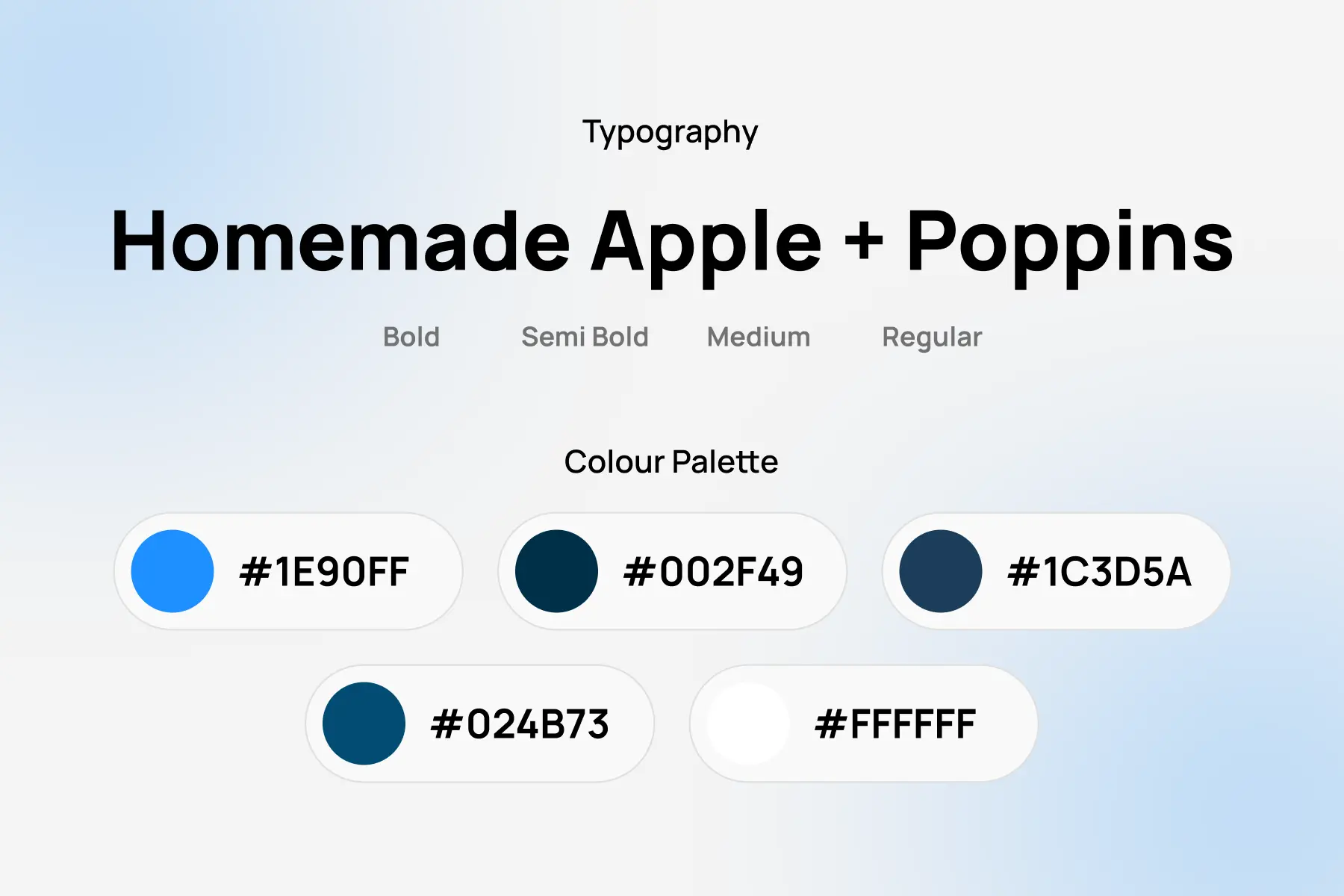 Homemade Apple + Poppins Typography and Color Palette