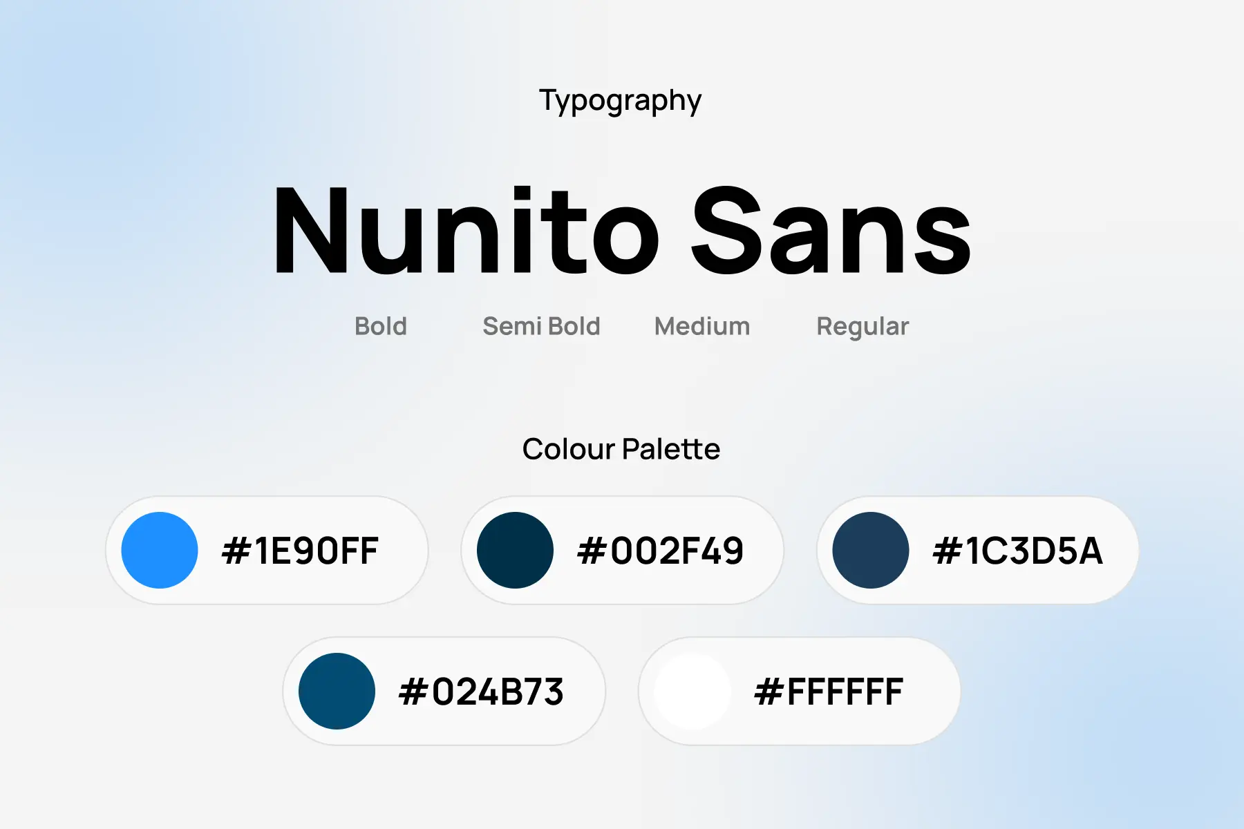 Nunito Sans Typography and Color Palette