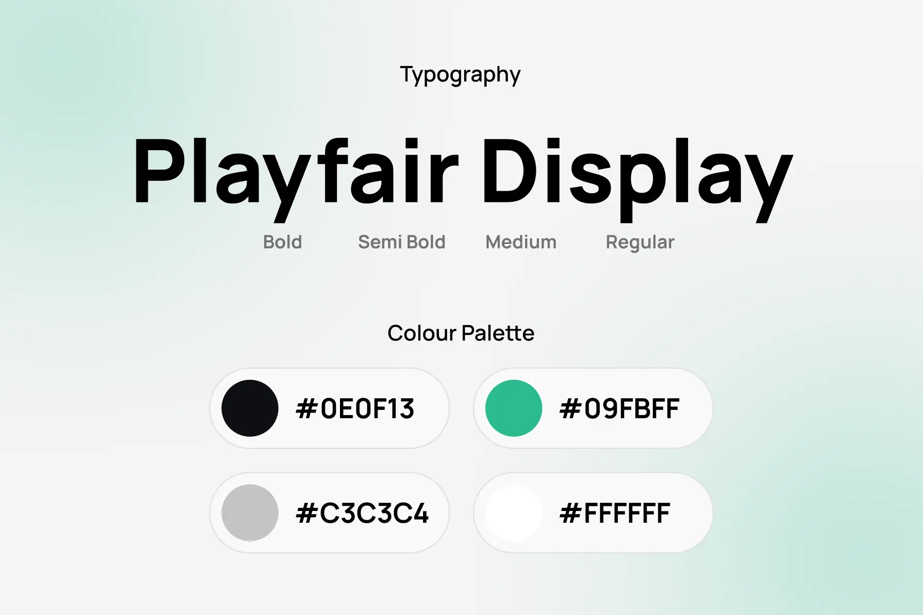 Playfair Display Typography and Color Palette