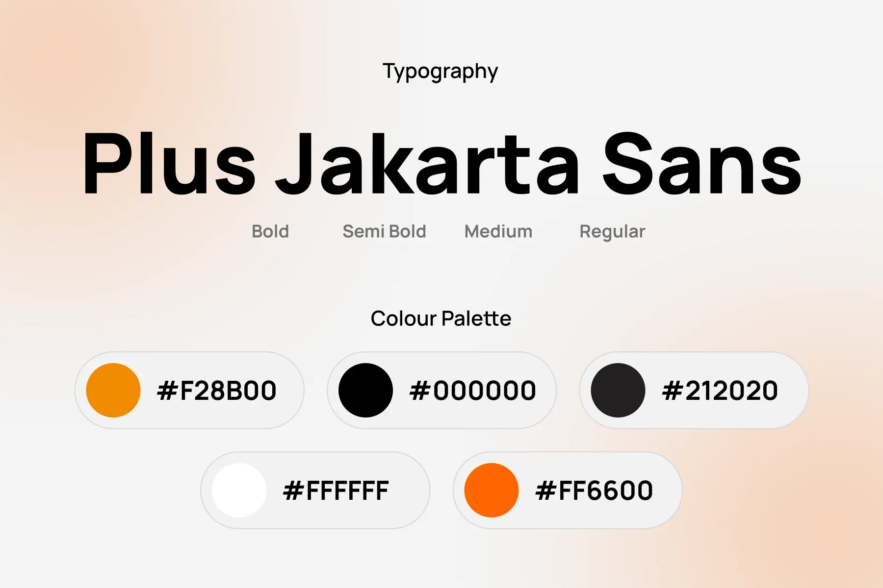 Plus Jakarta Sans Typography and Color Palette 