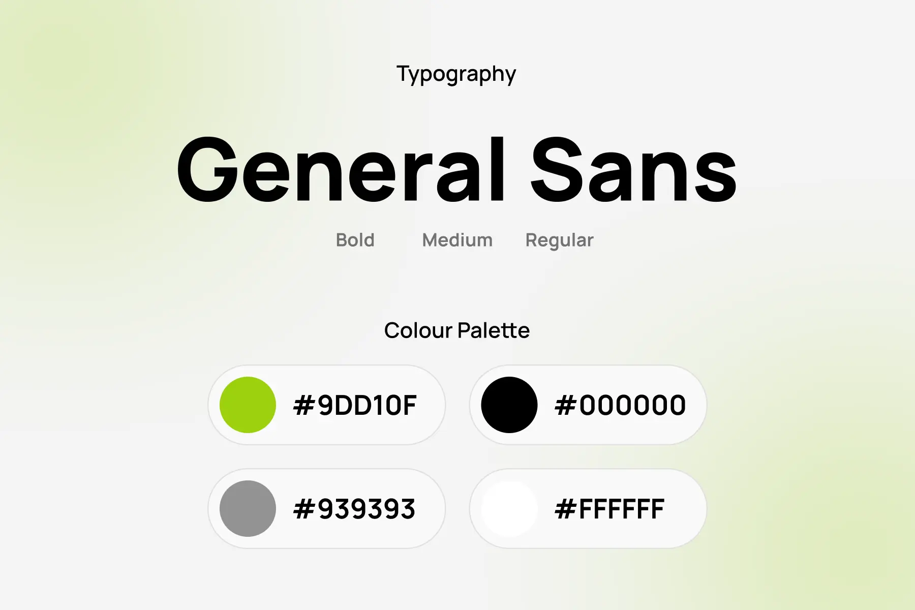 General Sans Typography and Color Palette