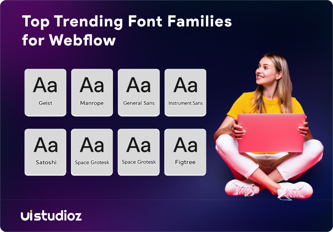 Top font families used in Webflow design trends