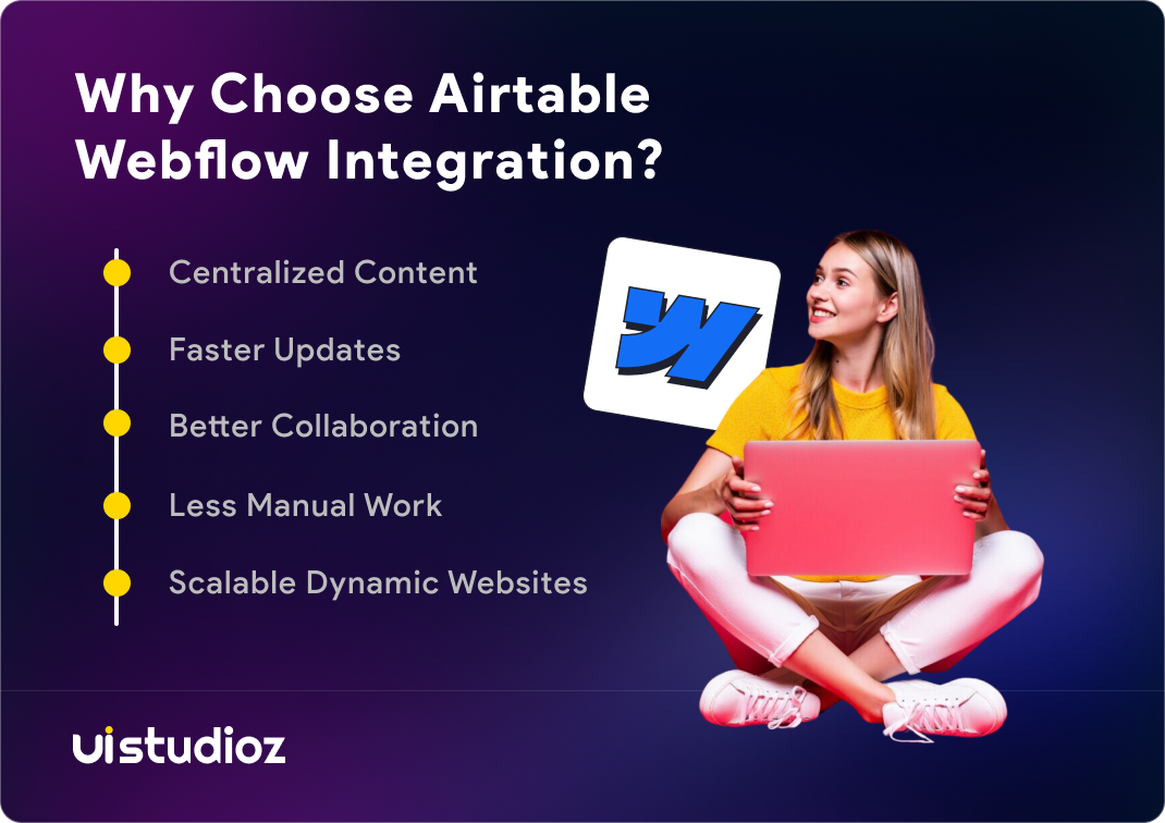 Benefits of Airtable Webflow Integration for dynamic content management and scalable websites