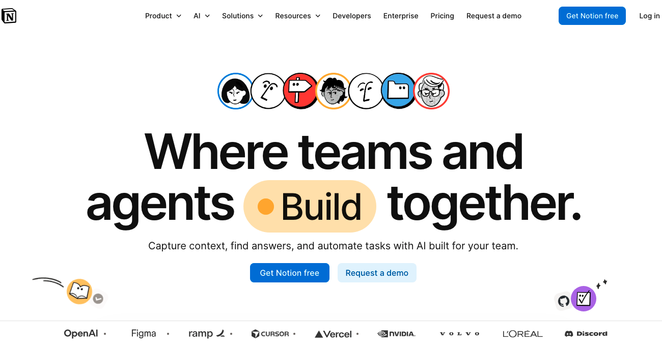 Notion website design example for modern B2B SaaS businesses