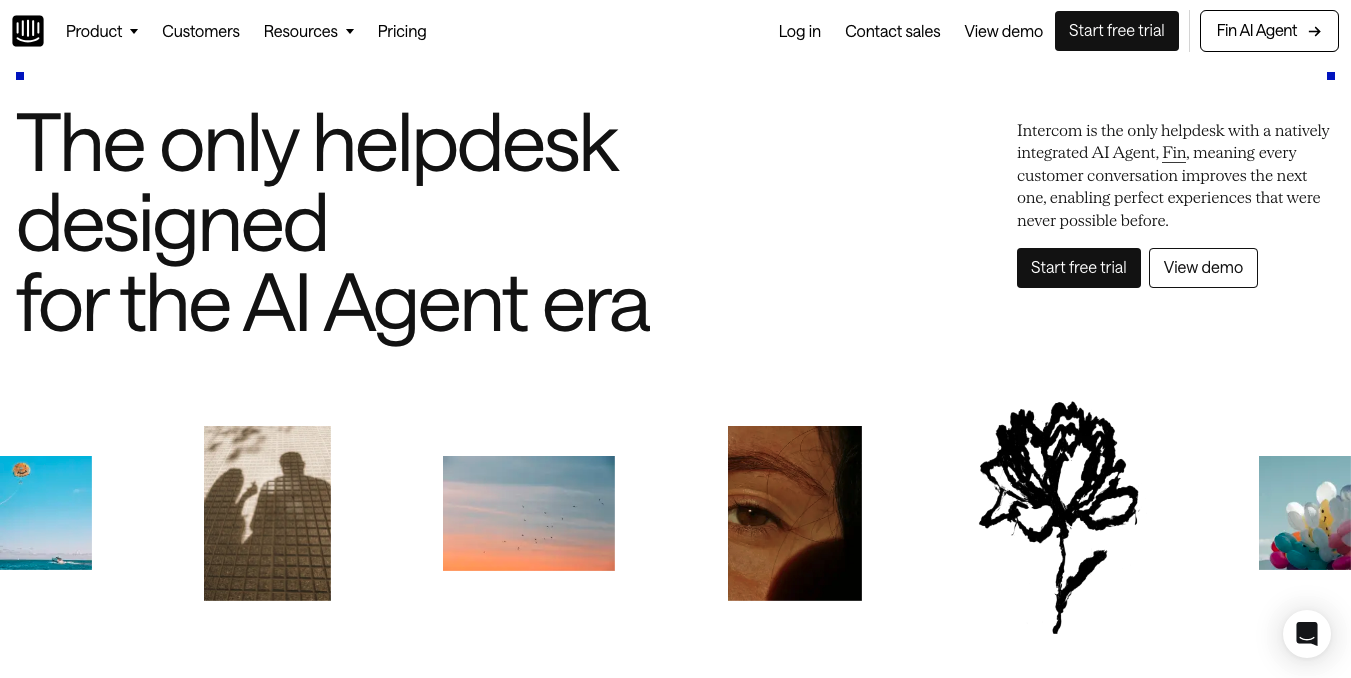 Intercom website design example for modern B2B SaaS businesses