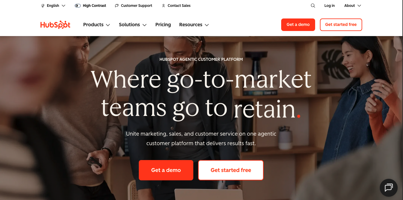 Hubspot website design example for modern B2B SaaS businesses