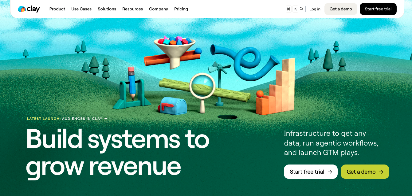 Clay website design example for modern B2B SaaS businesses