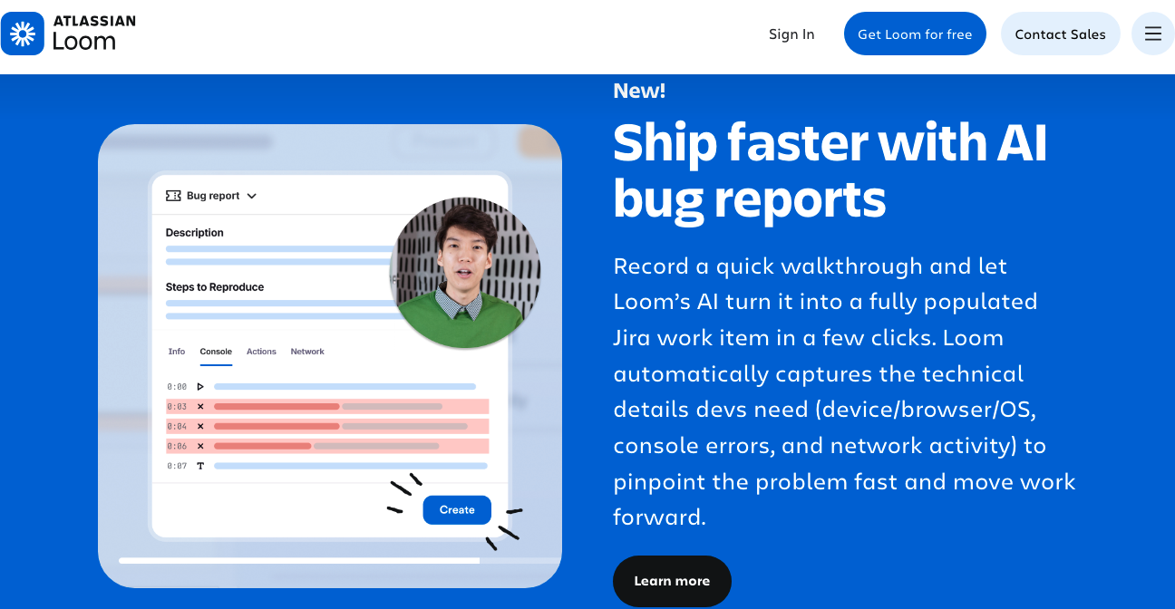 Loom website design example for modern B2B SaaS businesses