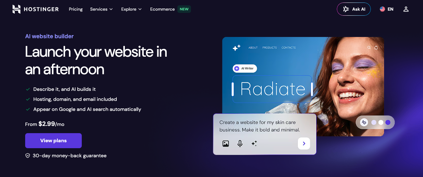 Hostinger AI Website Builder - AI website builder