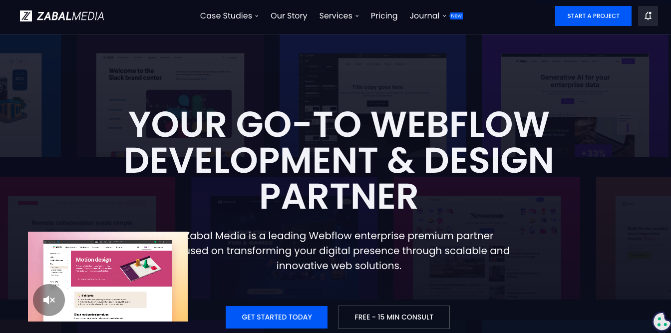 Zabal Media - Webflow agency homepage