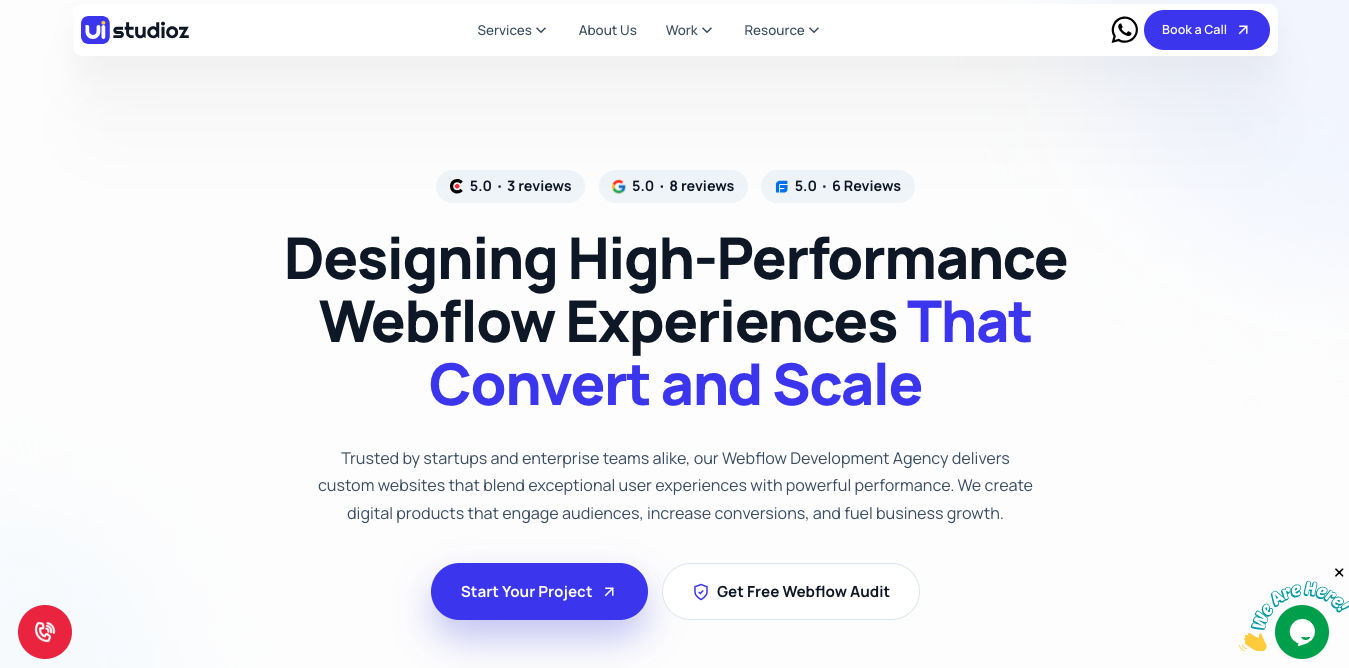 Uistudioz - Webflow agency homepage