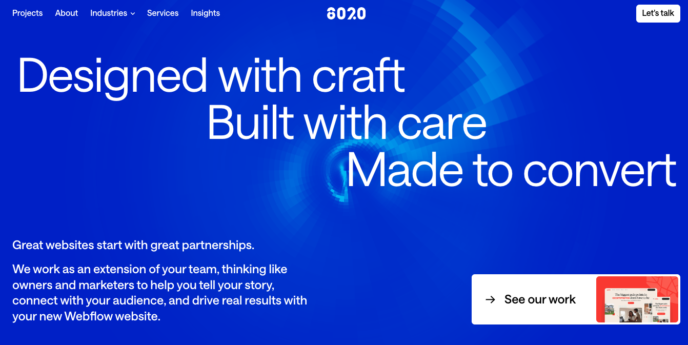 8020 - Webflow agency homepage