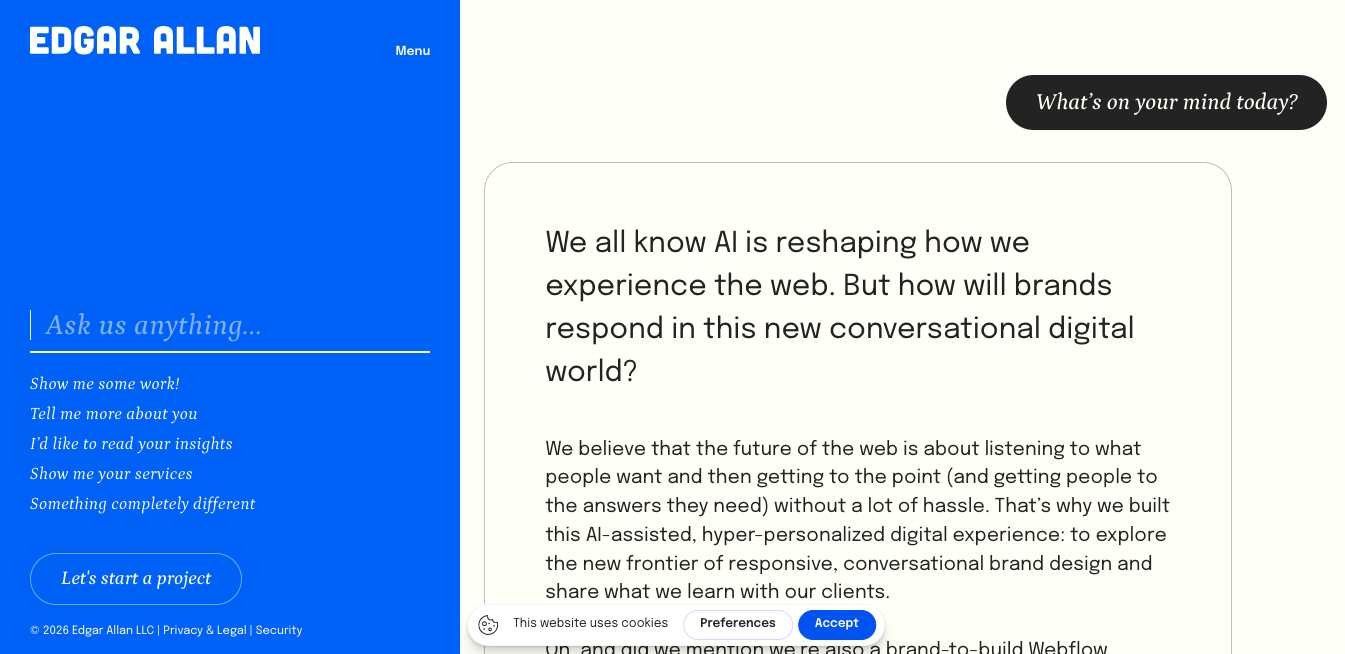 Edgar Allan - Webflow agency homepage