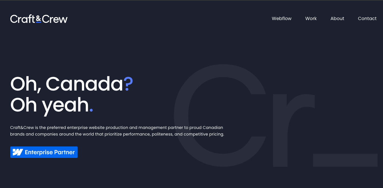 Craft & Crew - top Webflow agency in Canada
